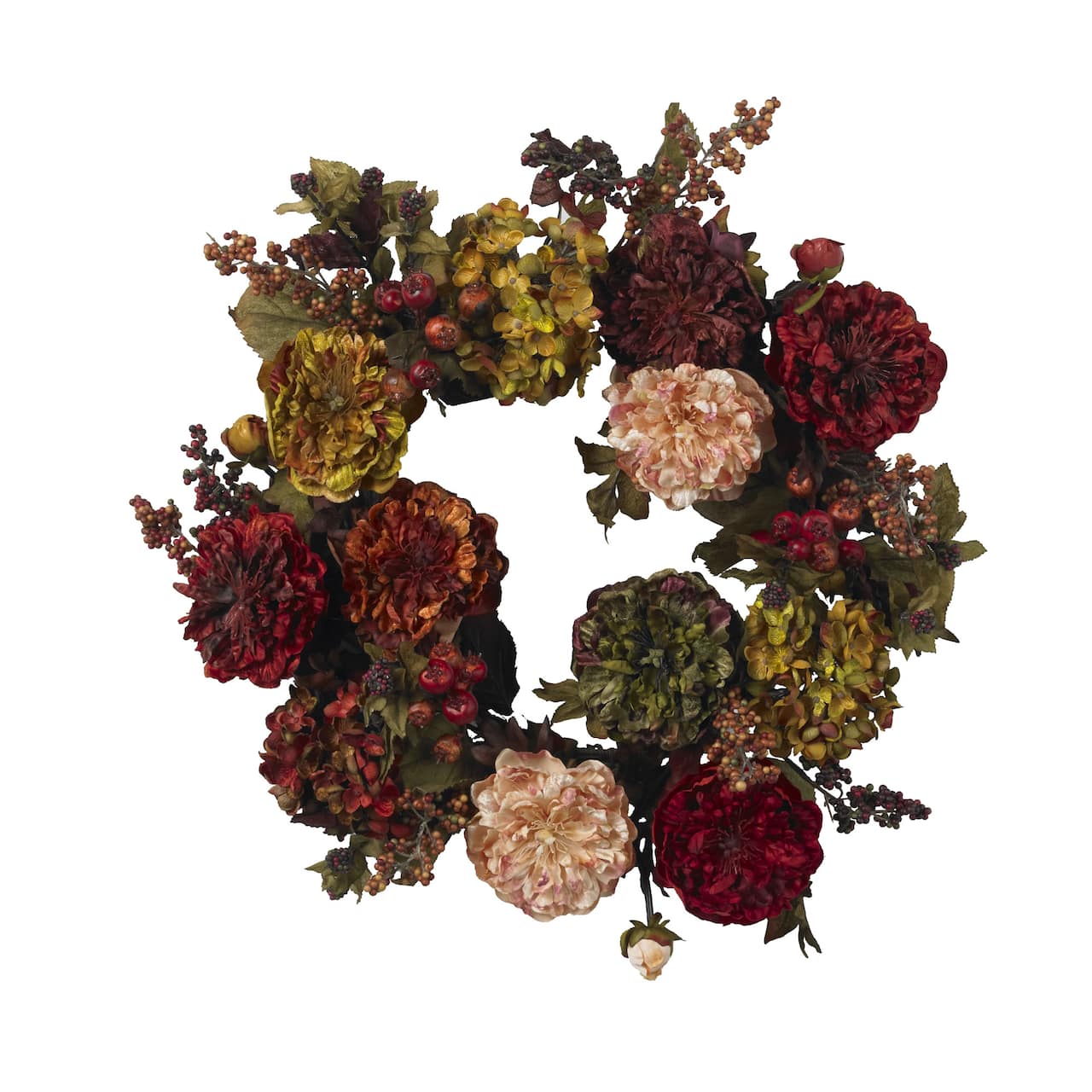 22&#x22; Autumn Hydrangea &#x26; Peony Wreath